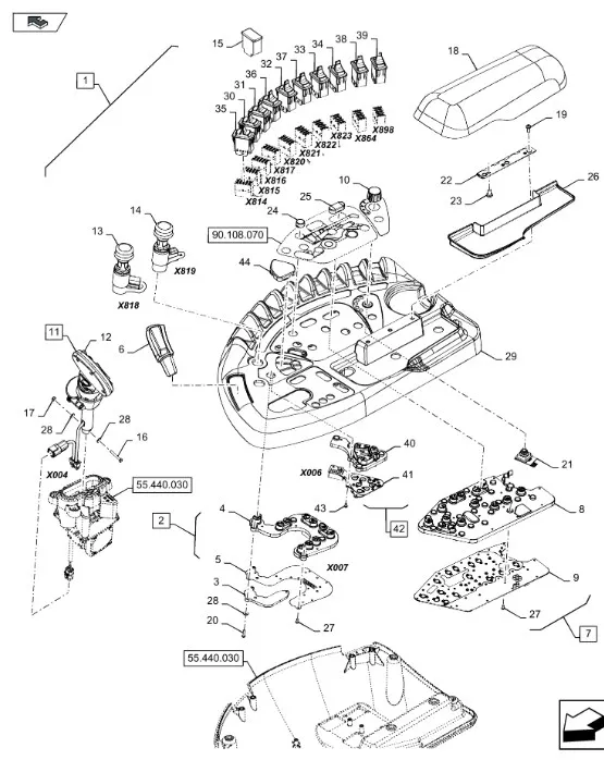 48034742 - панель переключателей
